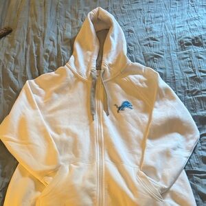 Antigua White Hoodie Jacket with Blue Logo